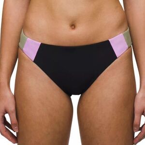 Prana Tulum Swim Bottom Black Colorblock Pink Olive Size XL Swimsuit Beach